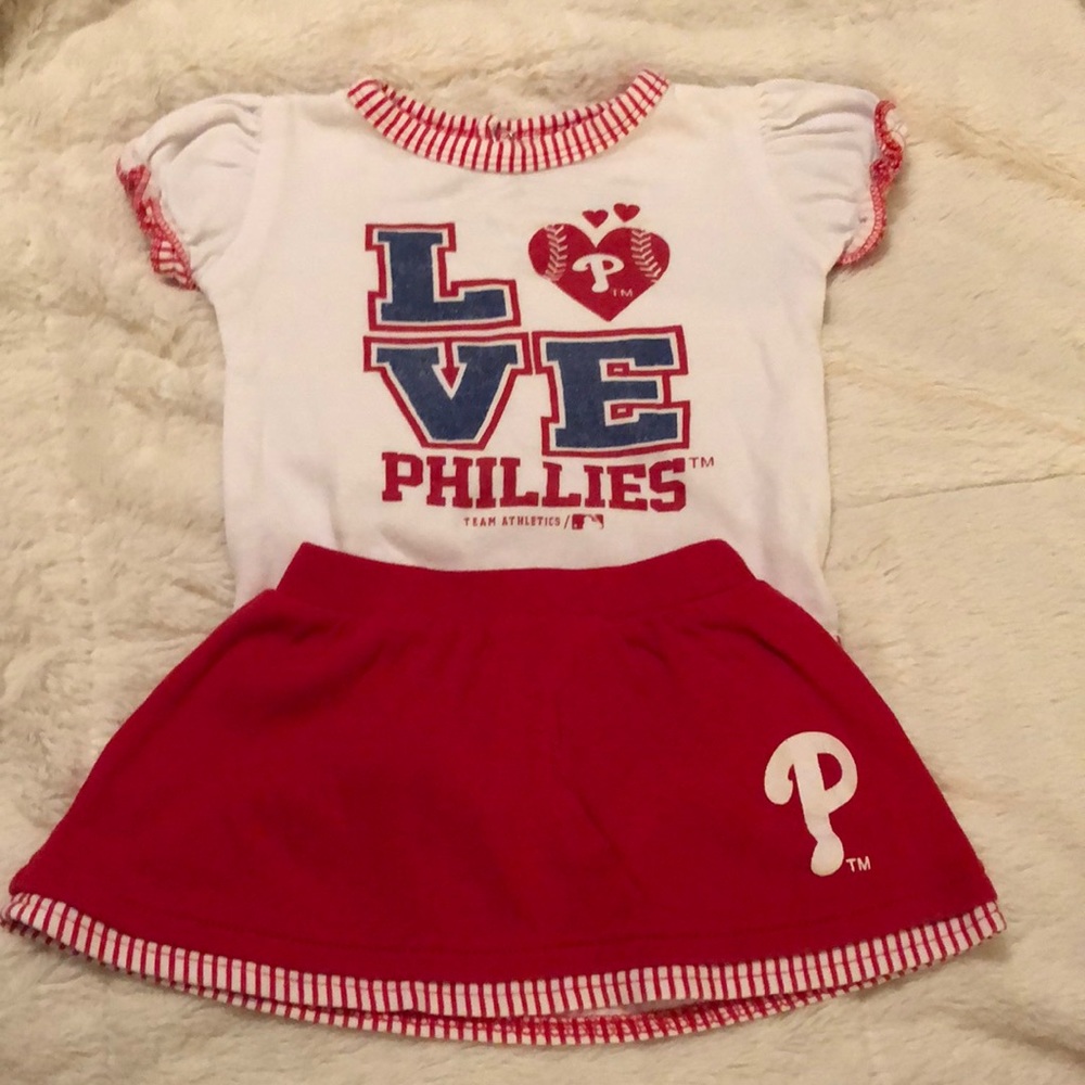 Phillies onesie & skirt 6-9mo girls